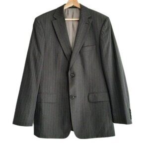 BOSS Hugo Boss Pasolini Movie 100% Virgin Wool Grey Pinstripe Blazer Sz 40 R